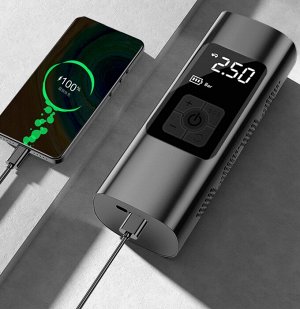 Портативный компрессор - Power Bank 2в1 Wireless Air Pump, 6000 mAh, 150 PSI
