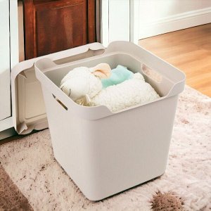 ЯЩИК для хранения С КРЫШКОЙ УНИВЕРСАЛЬНЫЙ "LUXE", 286х286х286 ММ, 18Л (Светло-бежевый)