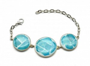 Браслет "Мозаика" из бирюзы (имтация), 19,5см