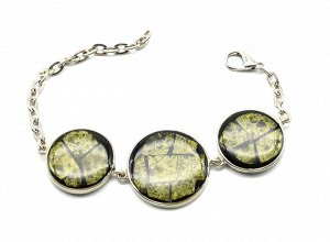 Браслет "Мозаика" из змеевика, 19,5 см.