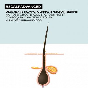 Шампунь 2 в 1 и маска для жирной кожи головы Loreal Scalp Advanced 250 мл Лореаль