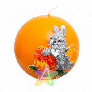 Cвеча шар цветной Пасхальный кролик d80 штр.: 4612728143417