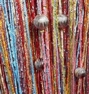 Кисея нитяные шторы дождь радуга с шарами col 104