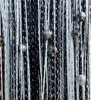 Кисея нитяные шторы дождь радуга с шарами col 31