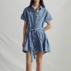КОРОТКОЕ ДЖИНСОВОЕ ПЛАТЬЕ арт. 2553046, синий потертый