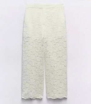 БРЮКИ CROPPED С КРУЖЕВОМ арт. 3254490, белый