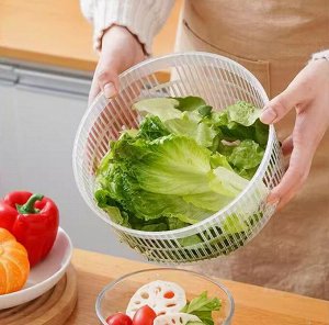 Ручная мойка сушилка для овощей, фруктов и зелени, грибов и ягод с механической центрифугой, цвет белый