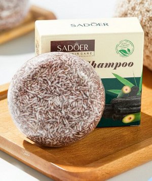Твердый натуральный шампунь от перхоти с экстрактом бамбукового угля SADOER, 60 гр