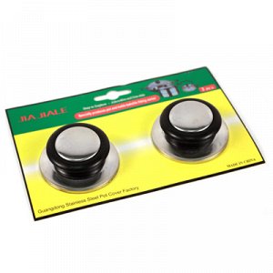 Ручка-кнопка для крышки набор 2 штуки: 6х2,5см, металл/пластик, на картоне (Китай)