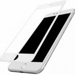 Защитное стекло 3D Iphone 6 (белое) в техпаке с силиконовыми краями на весь экран