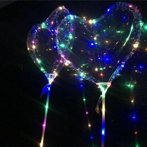 Шар Сердце с гирл 3м LED на палочке