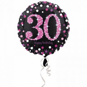 А 18&quot; HB Sparkling Birthday 30 pink S55