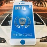 Защитное стекло 10D Iphone 7+/8+ (белое) скругленный край высшее качество AAA