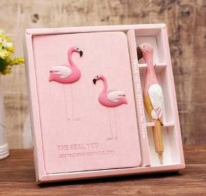Набор из блокнота и ручки "Фламинго"