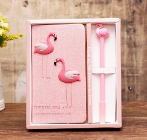Набор из блокнота и ручки "Фламинго"