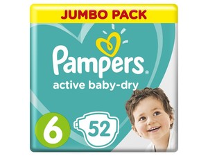 PAMPERS Подгузники Active Baby Extra Large Джамбо Упаковка 52