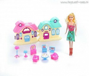 Дом для куклы Dolly Toy &quot;Летние краски&quot; (55х33х5,5 см, кукла