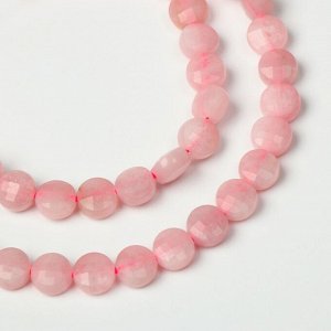 Бусины лепёшка гранёная d=6мм "Кварц розовый"