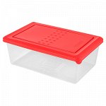 &quot;Korall Helsinki&quot; Контейнер для продуктов пластмассовый &quot;Pattern&quot; 1,05л, 18х12х7см, коралловый, подходит для СВЧ (Россия)