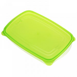 Контейнер для продуктов пластмассовый "Трио" 1,3л, 23х15х5см, набор 3шт, зеленый, подходит для СВЧ (Россия)