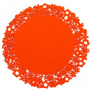 Подставка под горячее "Цветочный кант" д38см войлок оранжевый (термосалфетка) (Китай)