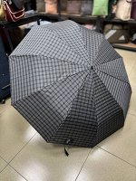 Зонт мужской автомат черный крупная клетка