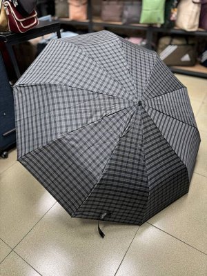 Зонт мужской автомат черный крупная клетка