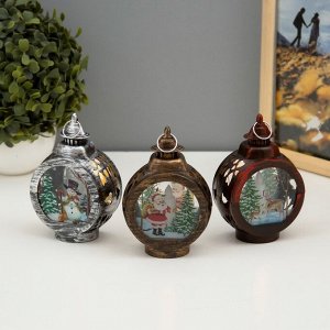 Фигурка светящаяся RISALUX «Новогодняя ночь», LED-ночник, от батареек, 5x8x13 см, МИКС