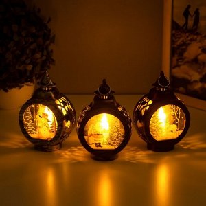 Фигурка светящаяся RISALUX «Новогодняя ночь», LED-ночник, от батареек, 5x8x13 см, МИКС