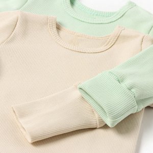 Комплект боди детских MINAKU: Basic Line BABY, цвет шалфей/бежевый.