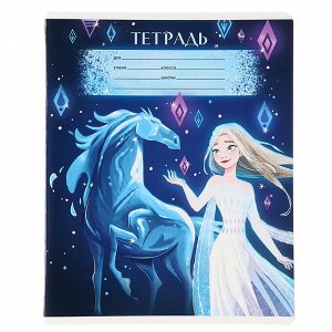 Тетрадь в клетку 18 листов, 5 видов МИКС, обложка мелованный картон, «Холодное сердце»