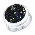 Серебряное кольцо с кристаллом сваровски и фианитом swarovski 94012429