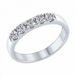 Серебряное кольцо с фианитом swarovski и сваровски