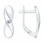 Серьги из серебра с бриллиантом
