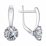 Серьги из серебра с фианитом swarovski и фианитом 89020027