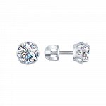 Серебряные серьги с фианитом swarovski и фианитом 89020025