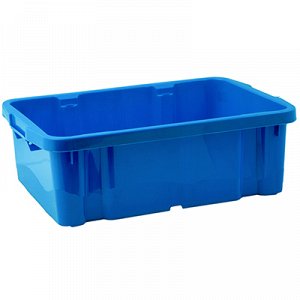 "Bergen" Контейнер-ящик для хранения пластмассовый 30л, 57х39х15см, штабелируемый, синий (Россия)