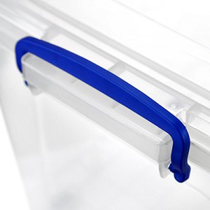 Контейнер для хранения пластмассовый "Клиер" 27л, 47х32х23см, прозрачный, ручки-клипса (Россия)