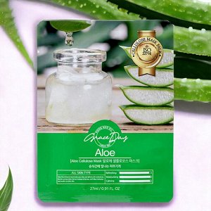 Маска для лица с экстрактом Алоэ, тканевая, 27мл, Корея