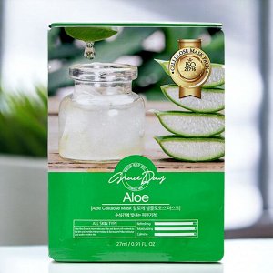 Маска для лица с экстрактом Алоэ, тканевая, 27мл, Корея