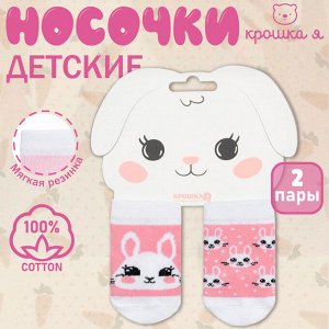 Набор носков Крошка Я «Зайчонок», 2 пары, 12-14 см