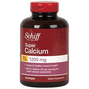 Schiff, Супер кальций, 1200 мг, 120 мягких желатиновых кап.