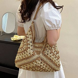 Сумка Видео: https-//www.modernbag.ru/media/upload/%D0%BD%D0%B0%D0%B1%D0%BE%D1%80%201/BG-S-105.mp4	

Плетеная соломенная сумка
Размер: см.фото&nbsp;
