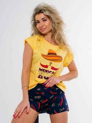 Пижама с шортами женская / костюм с шортами