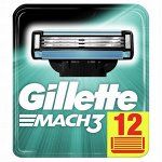 Gillette сменные кассеты для станка Mach3, 12шт