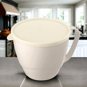КРУЖКА - КОНТЕЙНЕР ДЛЯ БУЛЬОНА 0,75Л (бежевый флэк)