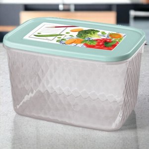КОНТЕЙНЕР ДЛЯ ЗАМОРАЖИВАНИЯ И ХРАНЕНИЯ ПРОДУКТОВ С ДЕКОРОМ "КРИСТАЛЛ" 1,7Л (Светло-голубой)