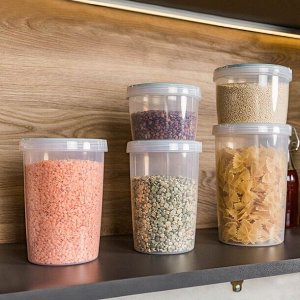 Банка для хранения продуктов и разогревания "ВИНТАЖ" 0,5Л (Светло-голубой)(уцененный товар)