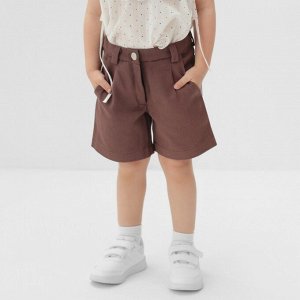 Шорты для девочки MINAKU: Casual collection KIDS цвет шоколадный.