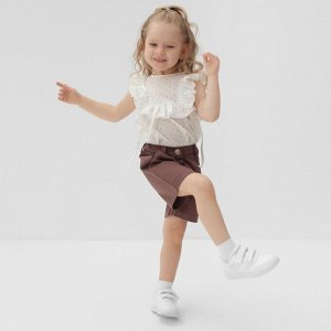 Шорты для девочки MINAKU: Casual collection KIDS цвет шоколадный.
